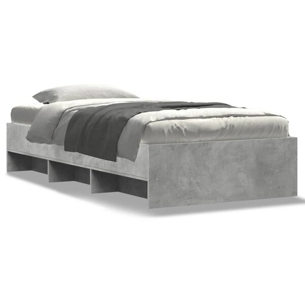 vidaXL Cadre de lit gris béton 90x200 cm bois d'ingénierie