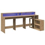 vidaXL Bureau avec lumières LED chêne artisanal bois d'ingénierie