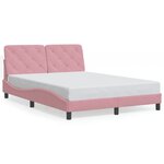 vidaXL Cadre de lit avec LED sans matelas rose 140x190cm velours