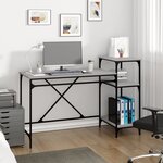 vidaXL Bureau et étagères sonoma gris 135x50x90 cm bois ingénierie/fer