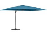Parasol jardin déporté Alu "Sun 4" - Rectangle - 3 x 4 m - Bleu