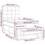 vidaXL Sommier à lattes de lit avec matelas Taupe 100x200 cm Tissu
