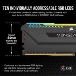 CORSAIR Mémoire PC DDR4 - VENGEANCE RGB PRO SL 32Go (2x16Go) - 3600Mhz - CAS 18 Optimized for AMD Ryzen - Black (CMH32GX4M2Z3600C18)