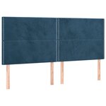 vidaXL Sommier à lattes de lit et matelas Bleu foncé 180x200cm Velours