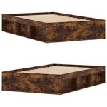 vidaXL Cadre de lit chêne fumé 120x190 cm petit double