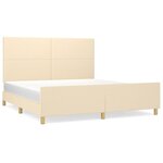 vidaXL Cadre de lit avec tête de lit Crème 180 x 200 cm Tissu