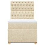 vidaXL Sommier à lattes de lit avec matelas Crème 100x200 cm Tissu
