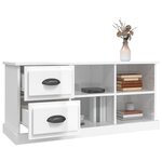 vidaXL Meuble TV blanc brillant 102x35 5x47 5 cm bois d'ingénierie