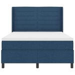 vidaXL Lit à ressort LED avec matelas Bleu 140 x 200 cm tissu