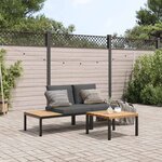 vidaXL Salon de jardin 3 Pièces avec coussins noir aluminium