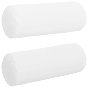 vidaXL Coussins d'accent 2 Pièces Blanc Ø 25 x 70 cm tissu