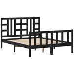 vidaXL Cadre de lit sans matelas noir 140x190 cm bois de pin massif
