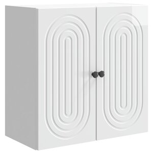 vidaXL Armoire Murale Blanc brillant 59 x 31 x 60 cm Bois d'ingénierie