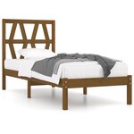 vidaXL Cadre de lit Marron miel Bois de pin massif 100x200 cm