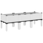 vidaXL Jardinière avec pieds blanc 120x40x42 cm PP