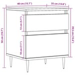 vidaXL Table de chevet chêne artisanal 40x35x50 cm bois d’ingénierie