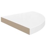 vidaXL Étagères d'angle flottantes 2Pièces blanc brillant 35x35x3 8cm MDF