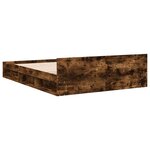 vidaXL Cadre de lit et tiroirs chêne fumé 140x190 cm bois d'ingénierie