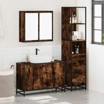 vidaXL Ensemble de meubles de salle de bain 3 Pièces Chêne fumé