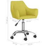 vidaXL Chaise pivotante de salle à manger Vert Tissu