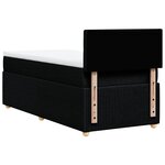 vidaXL Sommier à lattes de lit avec matelas Noir 90x190 cm Tissu