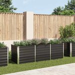 vidaXL Lit surélevé de jardin Anthracite 240x80x77 cm Acier galvanisé