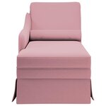 vidaXL Fauteuil long avec traversin et accoudoir droit rose velours