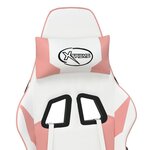 vidaXL Chaise de jeu Blanc et rose Similicuir