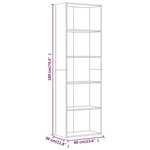 vidaXL Bibliothèque 5 niveaux Sonoma gris 60x30x189 cm