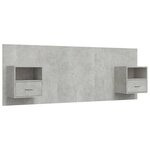 vidaXL Tête de lit avec armoires Gris béton Bois d'ingénierie
