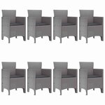 vidaXL Ensemble de salle à manger pour jardin 9 Pièces Gris clair