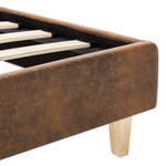 vidaXL Cadre de lit sans matelas marron similicuir daim 90x200 cm