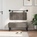 vidaXL Tête de lit suspendue Avec lumière LED Gris PU antique