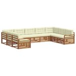 vidaXL Ensemble de canapés d'extérieur 9 pc Naturel et Crème