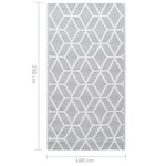 Vidaxl tapis d'extérieur gris 160x230 cm pp