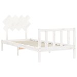 vidaXL Cadre de lit avec tête de lit blanc simple bois massif