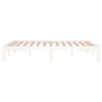 vidaXL Cadre de lit Blanc Bois massif 135x190 cm Double