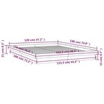 vidaXL Cadre de lit à LED 120x190 cm petit double bois massif