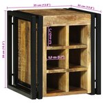 vidaXL Range-bouteilles 34.5 x 35 x 39 cm Bois massif de manguier rugueux