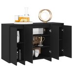 vidaXL Buffet noir 120x41x75 cm bois d'ingénierie
