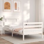 vidaXL Cadre de lit sans matelas blanc 100x200 cm bois massif