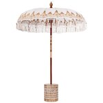 vidaXL Parasol balinais avec base Crème 185 x 185 x 260 cm