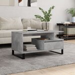 vidaXL Table basse Gris béton 90x49x45 cm Bois d'ingénierie