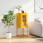 vidaXL Buffet jaune moutarde 36x39x107 cm acier laminé à froid
