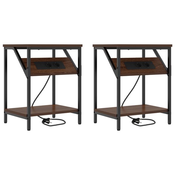 vidaXL Armoires de chevet 2 Pièces Chêne marron 38 x 30 x 48 cm