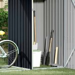 vidaXL Abri à bois de jardin Anthracite 245x98x159 cm Acier galvanisé