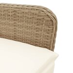 vidaXL Chaises inclinables de jardin lot de 2 et coussins beige rotin