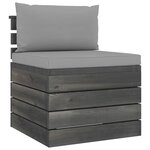 vidaXL Salon palette de jardin 2 Pièces avec coussins Bois de pin massif