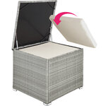 Tectake Canapé de jardin PISE 5 places avec coffre de rangement, variante 2 - gris clair