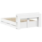 vidaXL Cadre de lit avec rangement avec tête de lit Blanc 150 x 200 cm